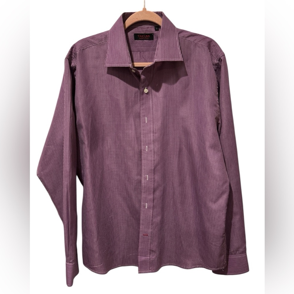 Takumi Japan Purple Dress Shirt Long-Sleeved Button-Down